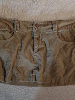 American Eagle Size 12 Corduroy Tan Brown Beige Mini Skirt